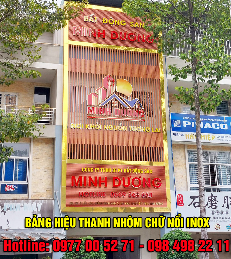 Bảng hiệu quảng cáo thanh nhôm chữ nổi